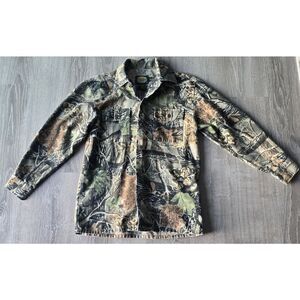 Cabela's Classic Fit Long Sleeve Button Up Seclusion Camo Boys Shirt Size 12